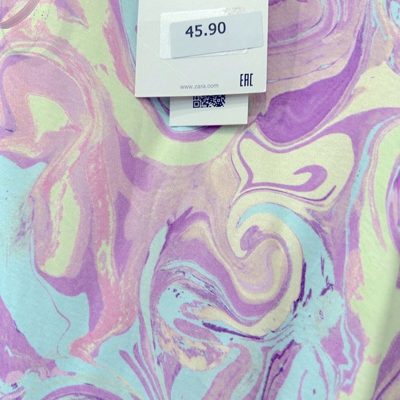 Zara SMALL Women's Purple, Yellow, Blue, Green Dress - Picture 2 of 7